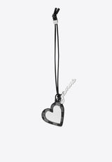 GANNI Bou Heart-Shaped Mirror Keychain Black A67625898/R_GAN-099