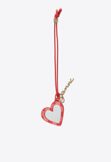 GANNI Bou Heart-Shaped Mirror Keychain Red A67645898/R_GAN-847