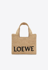 Loewe Small Raffia Tote Bag with Embroidered-Logo Beige A685B59X03NF/R_LOEW-2123
