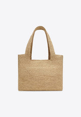 Loewe Medium Signature Font Raffia Tote Bag Natural A685B61X05NF/S_LOEW-2123