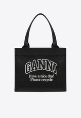 GANNI Large Canvas Tote Bag Black A71805903/R_GAN-252