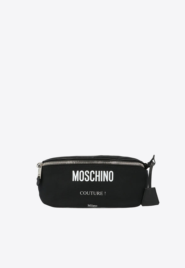 Moschino Logo Print Belt Bag A7704 8201 2555 Black