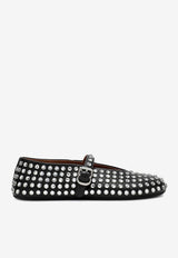 Alaïa Studded Leather Ballet Flats Black AA3A029CK116LE/R_ALAIA-999