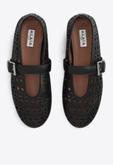 Alaïa Vienne Leather Ballet Flats Black AA3A029CK216LE/R_ALAIA-999