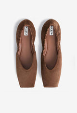 Alaïa Square-Toe Suede Ballet Flats Brown AA3A070CK324LE/R_ALAIA-731