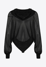 Alaïa Hooded Sheer Knit Bodysuit Black AA9B0371K053ASI/Q_ALAIA-995