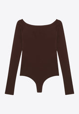 Alaïa Second-Skin Bodysuit Top Brown AA9B0384M826BVI/R_ALAIA-719