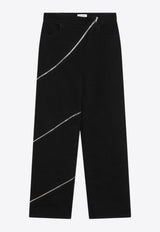 Alaïa Zip Spiral Jeans Black AA9P0295D003ADE/Q_ALAIA-995