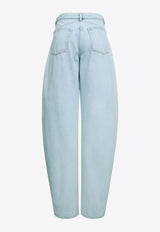 Alaïa Low-Waist Balloon-Leg Jeans Blue AA9P1215D005BDE/R_ALAIA-523