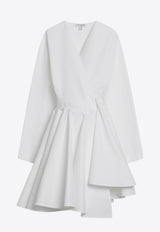 Alaïa V-neck Asymmetric Mini Dress White AA9R2618T447ACO/Q_ALAIA-000