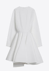 Alaïa V-neck Asymmetric Mini Dress White AA9R2618T447ACO/Q_ALAIA-000
