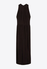 Alaïa Draped Twisted Midi Dress Ebony AA9R2877J050CCO/S_ALAIA-994