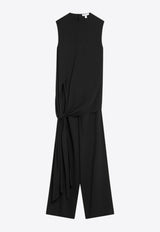 Alaïa Full Jumpsuit with Knotted-Sash Black AA9U0023W071BSI_ALAIA-995