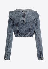 Alaïa Cropped Hooded Denim Jacket Blue AA9V0306T535CDE/S_ALAIA-524