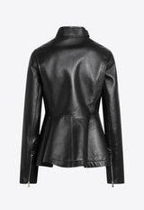 Alaïa Leather Peplum Jacket Black AA9V1113X073BLE/R_ALAIA-995