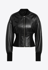 Alaïa Leather Bomber Jacket Black AA9V1236C228CLE/S_ALAIA-995
