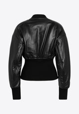 Alaïa Leather Bomber Jacket Black AA9V1236C228CLE/S_ALAIA-995