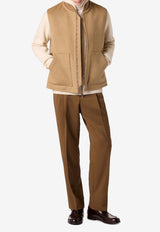 Lardini Water-Repellent Wool Zip-Up Vest Camel AABYRNE_CAMEL