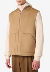 Lardini Water-Repellent Wool Zip-Up Vest Camel AABYRNE_CAMEL