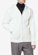 Lardini Wool-Blend Hooded Cardigan White AALMML424AA65031/R_LARDI-120