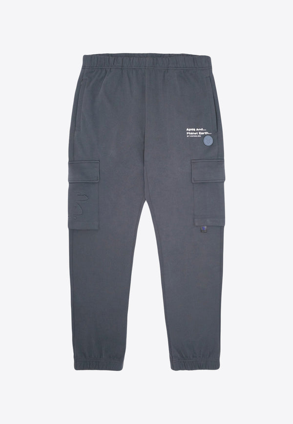AAPE Moonface Patched Cargo Pants Gray