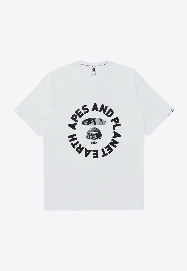 AAPE Moonface Graphic Crew Neck T-shirt White