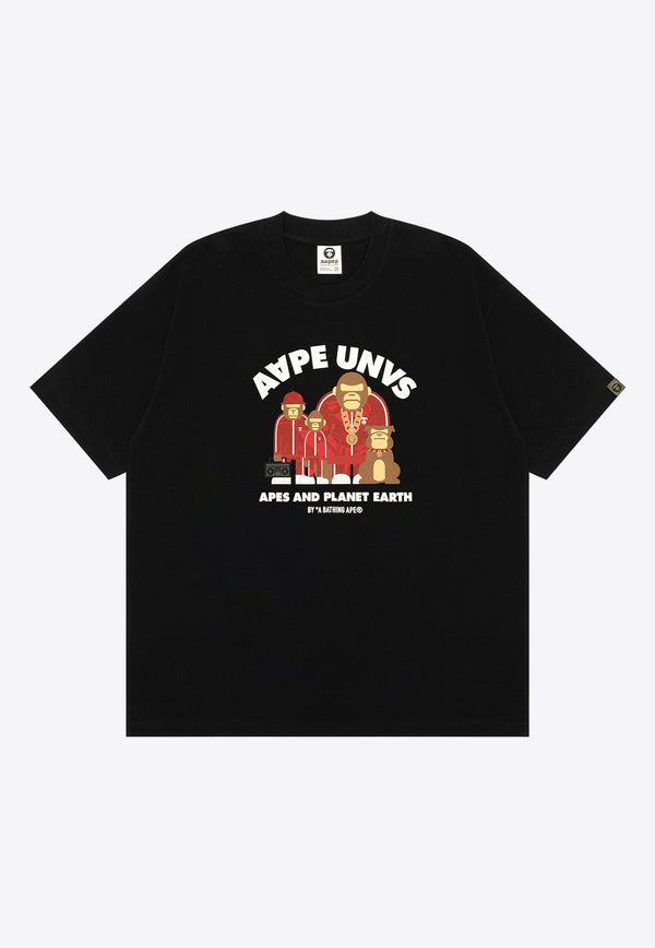 AAPE AAPE UNVS Crewneck T-shirt AAPTEM1496XXMBKXBLACK
