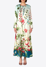 F.R.S Delfino Silk Floral Midi Dress Multicolor AB007704 TE00893_MULTI COLO