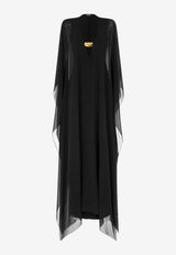 Tom Ford Deep V-neck Maxi Kaftan AB3441-FAX852 LB999 Black