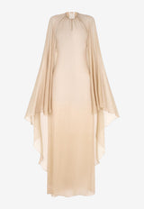 Tom Ford Asymmetric Cape Maxi Dress AB3455-FAX1408 DP265 Blush