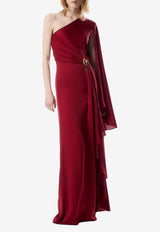 Tom Ford One-Shoulder Draped Maxi Dress Crimson AB3559-FAX1534 ER402