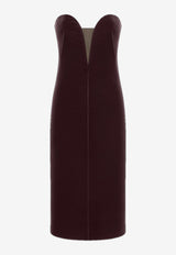 Tom Ford Strapless Velvet Cocktail Dress Burgundy AB3571-FAX1335 ER705