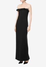 Tom Ford Envers Strapless Gown with Bow Black AB3642-FAX1710 NAA