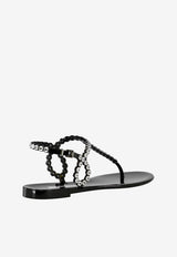 Almost Bare Crystal Jelly Flat Sandals