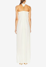 Tom Ford Halterneck Draped Maxi Dress ABJ823-JEX131 AW002 White