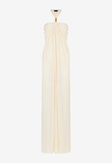Tom Ford Halterneck Draped Maxi Dress ABJ823-JEX131 AW002 White