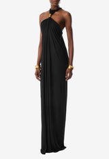 Tom Ford Halterneck Draped Maxi Dress ABJ823-JEX131 LB999 Black