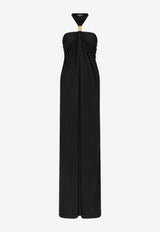 Tom Ford Halterneck Draped Maxi Dress ABJ823-JEX131 LB999 Black