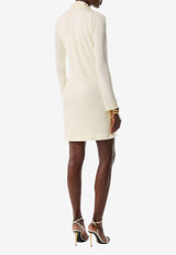Tom Ford V-neck Long-Sleeved Mini Cocktail Dress ABJ835-JEX131 AW002 White