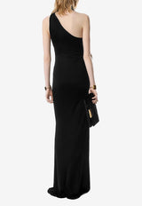 Tom Ford One-Shoulder Evening Dress with Scarf Black ABJ864-JEX169 LB999