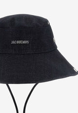 Jacquemus Logo Denim Bucket Hat Navy ACU00721AD00036_NAVY