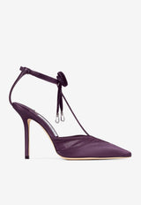Jimmy Choo Afia 100 Mesh and Satin Pumps Purple AFIA/MESH 100 DQR WINTER BLOOM/WINTER BLOOM