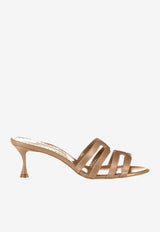 Manolo Blahnik Ahwak 50 Calf Leather Mules Nude AHWAK 50 NUDE 2601 1934-0001