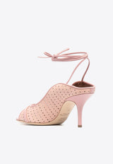 Malone Souliers Alba 70 Perforated Leather Sandals Pink ALBA 70-2 ROSE