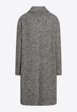 S Max Mara Alessia Houndstooth Double-Breasted Coat Gray ALESSIAWO/R_MAXS-001