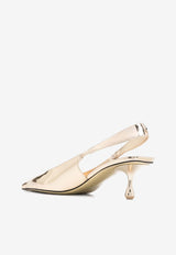 Jimmy Choo Amel 50 Pointed Metallic Pumps AMEL 50 QUI GOLD Gold