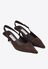 Jimmy Choo Amel 50 Suede Slingback Pumps Brown AMEL50JRS/R_JIMCH-CH