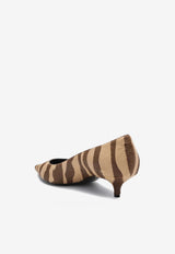 Jimmy Choo Amelia 35 Zebra Print Pony Pumps Brown AMELIAZNC/R_JIMCH-CM