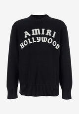 Amiri Hollywood Crewneck Sweater Black AMKNCW1094_BLACK