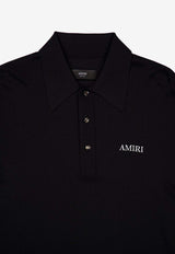 Amiri Logo Embroidered Polo T-shirt Black AMKNPO1067_BLACK